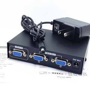 VGA Manual 200HZ 1920x1440 Switch Box Splitter 2 puertos Audio Video 1 en 2 Out Switcher Monitor para duplicación de pantalla de proyector