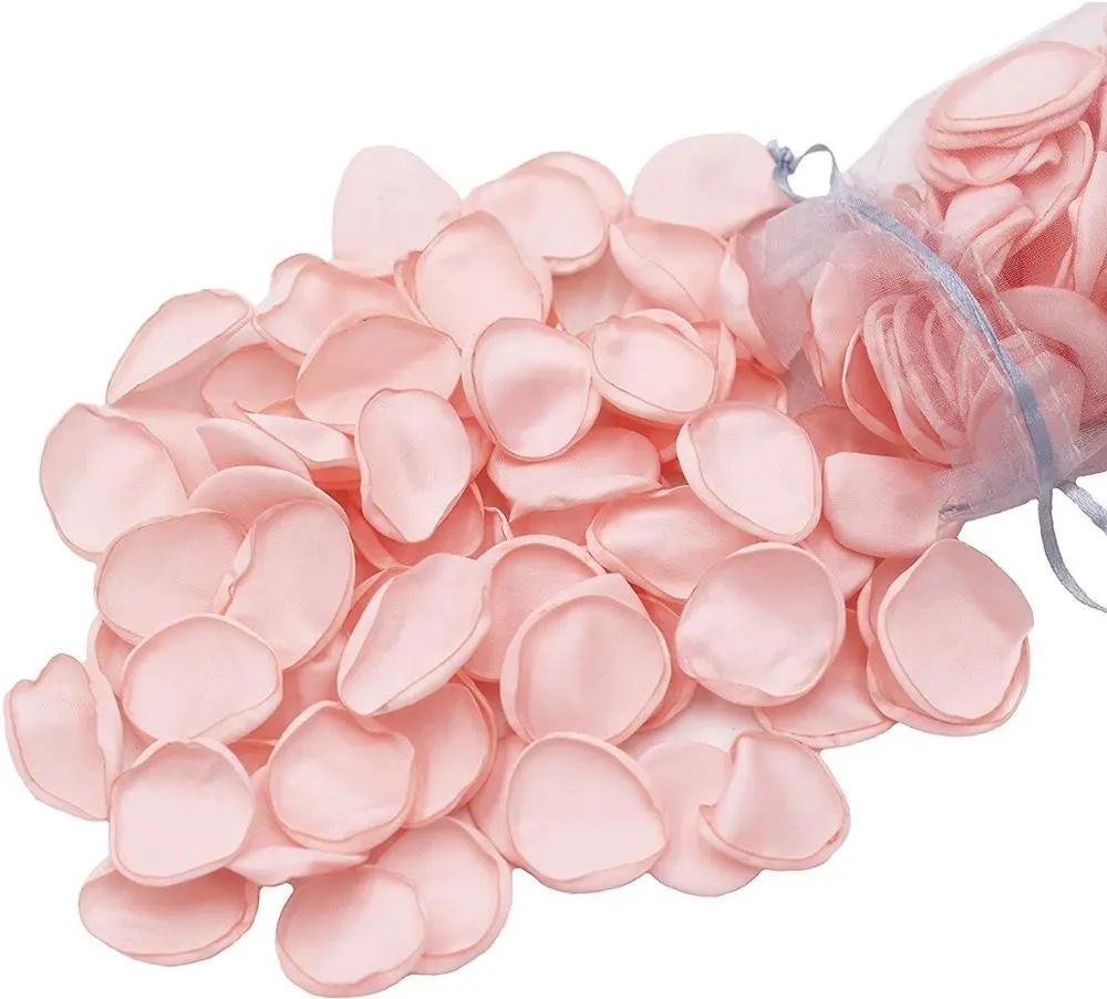 Pétalas de rosa de cetim de seda para casamentos, 450 peças, decorações de blush para festa de casamento, decoração de chuveiro de noiva