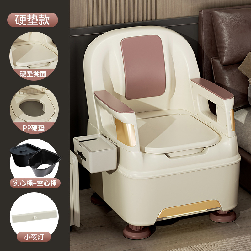 Toilette à squat d'intérieur avec veilleuse et tapis dur, double usage