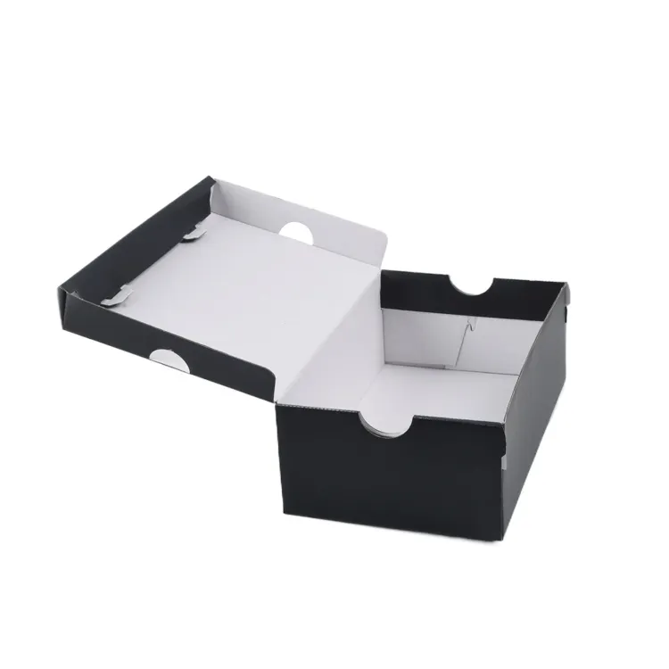 थोक डिजाइन पेपर ब्लैक शू बॉक्स पैकेजिंग बॉक्स लोगो पैकेजिंग के साथ कस्टम शू बॉक्स