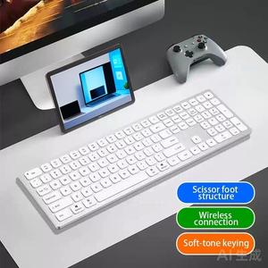 2.4G Connection Scissors Foot Structure Full Size External Home Office <strong>Keyboard</strong> <strong>Notebook</strong> Scissors Wireless <strong>Keyboard</strong> Super Thin - Product Image 1
