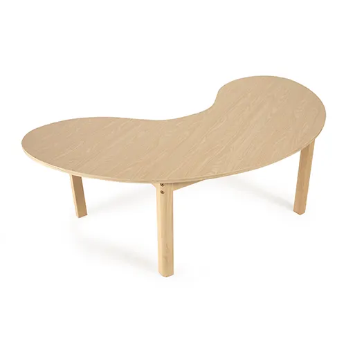 Vendita calda mobili per la scuola aula comoda scrivania per balle per studenti moderna personalizzata Tbale di legno a forma di luna per bambini