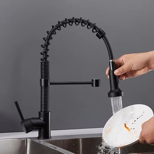 Hot Selling 304 Stainless Steel Deck Mounted Kitchen Faucet with Pull out Sprayer <strong>Cheap</strong> Spring-Powered Pull down <strong>Mixer</strong> - Product Image 2