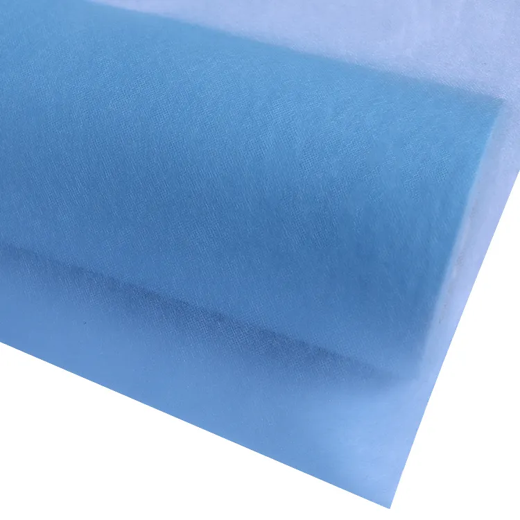 Rolo de tecido Spunbonded para tecido 100% polipropileno azul pp, tecido não tecido, folha de forro de polipropileno por atacado