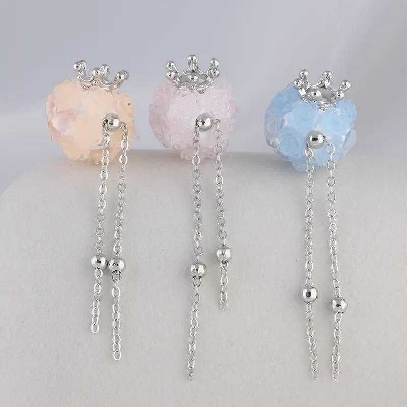 Perline scintillante sirena perline fiori per telefono con portachiavi portachiavi accessori per collana