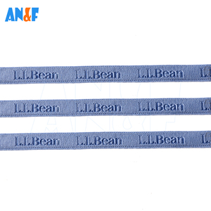 Fábrica al por mayor cinta elástica de poliéster suave 1cm personalizado en relieve/logotipo impreso tela elástica ropa/cinturón para el cuello de la camiseta - Product Image 3