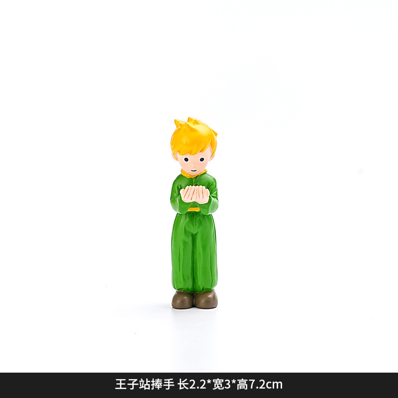 DY2260N Prince Standing Holding Preserved Flower Prop Ornament