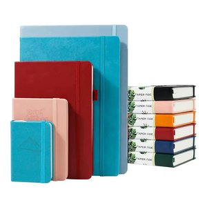 Cuaderno de tapa dura de PU A5 personalizado de alta calidad, diario de cuero con impresión en blanco con portalápices elástico, cuaderno con bolígrafo