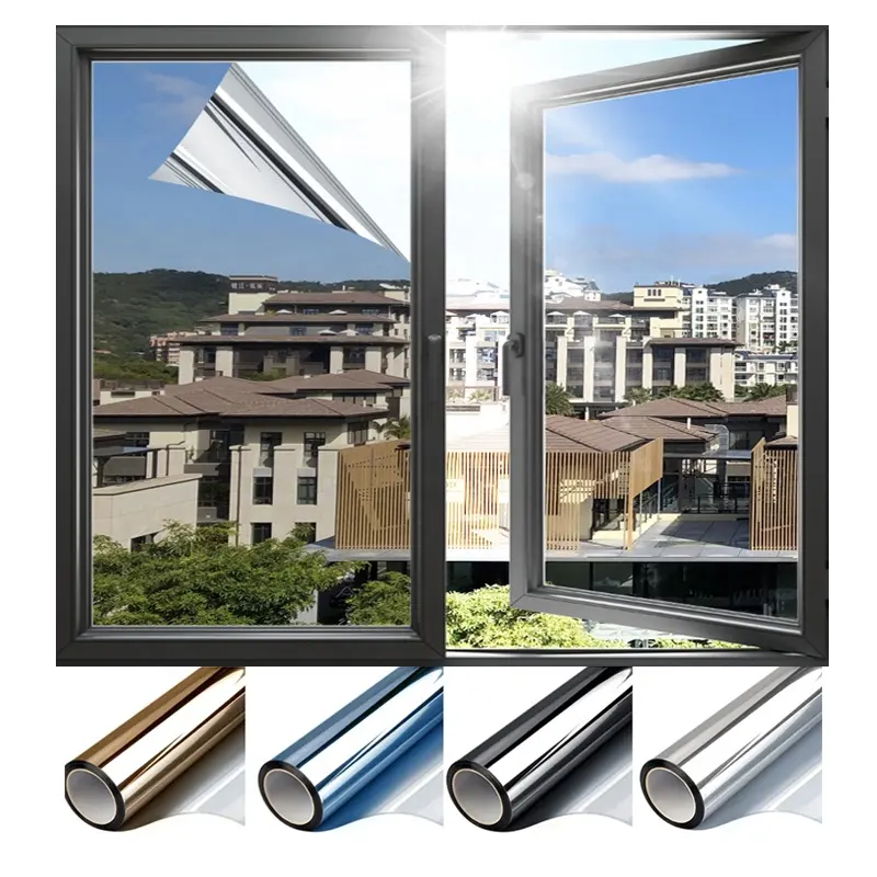 Argent 15% One way See Through Home Window Film de verre d'isolation thermique Film de construction solaire pour écran solaire