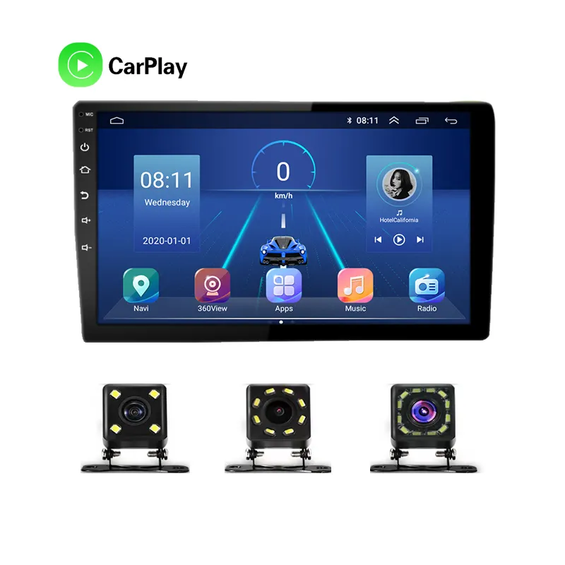 7 pollici 9 pollici 10 pollici 4G wifi 8 core 5760B universal carplay 360 full view DSP lettore dvd per auto Android con telecamera di retromarcia