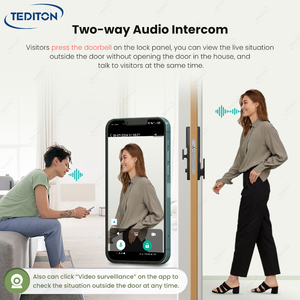 Sistema di interfono Audio Nfc Password per impronte digitali Rfid Card serratura per porta Tuya Face elettronica intelligente serratura digitale per la casa - Product Image 4