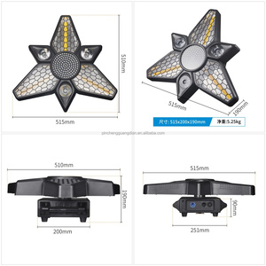 ไฟ LED แนวเรโทร280W 3-Leaf ใหม่ไฟ LED สีทองไฟพื้นหลังหมุนได้แบบ4-in-1แกน - Product Image 3