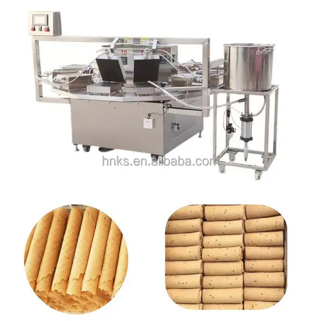 Yüksek kapasiteli otomatik sert şeker şekerleme ekipmanları Biskut gofret Mesin gofret kurabiye makinesi çene aperatif kesici
