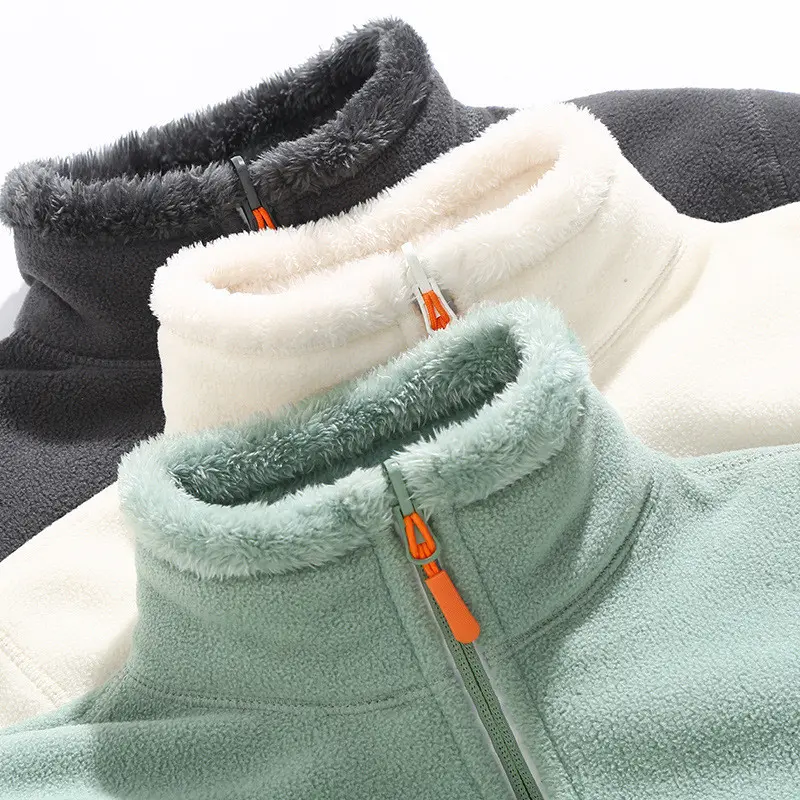YG274-chaquetas de lana con cremallera para hombre y mujer, abrigos cálidos, chaqueta de comprensión, color negro, algodón, OEM, para invierno