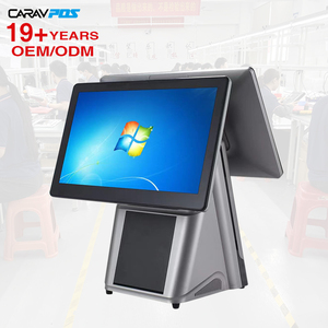 AIO-1571 Single Double Screen <strong>All</strong> in One Cash Register POS Terminal System Built in 80mm Thermal Printer - Product Image 1