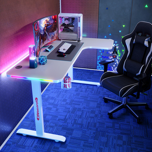 Escritorio de oficina moderno, mesa de escritorio para juegos de estudio y carreras en forma de mesa para Gamer PC Gaming Computer Table - Product Image 4