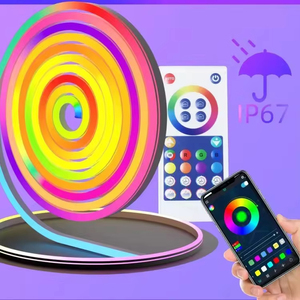 Super helle flexible <span class=keywords><strong>LED</strong></span>-Streifen Licht Umgebungs Neon <span class=keywords><strong>Wifi</strong></span> Smart Silikon RGB lineares Licht