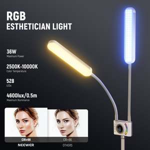 BH40C neewer RGB 36W แขนคู่ชุดแสงความงามควบคุมด้วยแอพไฟเติมไฟวิดีโอแบบหรี่แสงได้สำหรับสตูดิโอถ่ายภาพ