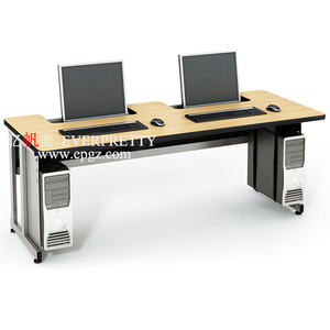 Escritorio de ordenador de oficina para persona doble para sala de ordenadores escolares de altura fija cómoda de alta calidad con tablero frontal - Product Image 3