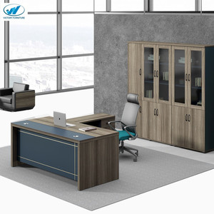 Alta qualità molteplici colori mobili per ufficio 5mm di spessore Design in legno CEO Computer scrivania Manager tavolo e scaffale Set - Product Image 2