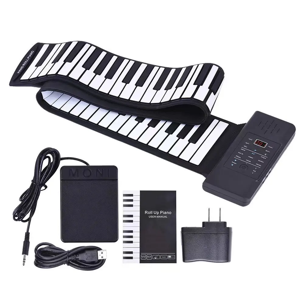 Electric Music Instruments Silicon Roll Up Piano Keyboard 88 Keys Digital Foldable 88 Keys Keyboard Piano