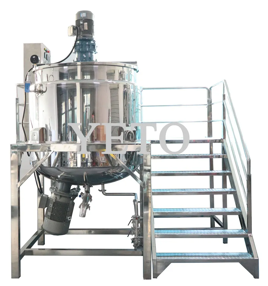 YETO 5000L heated homogenizer mixer tank with agitator shampoo lotion gel soap mixing reacting making equipment