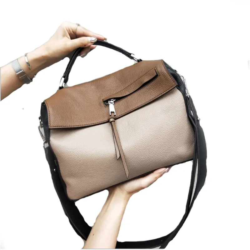 Luxus-Design-Crossbody-Taschen für Damen Handtaschen Dame genähte Botenbeutel Mode echtes Leder Damen-Totasche