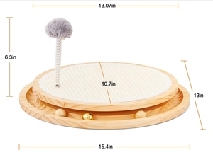 Ahşap kedi Scratcher topu parça bahar oyuncak doğal Sisal interaktif yavru oyun bulmaca zihinsel fiziksel egzersiz avcılık kovalayan - Product Image 2