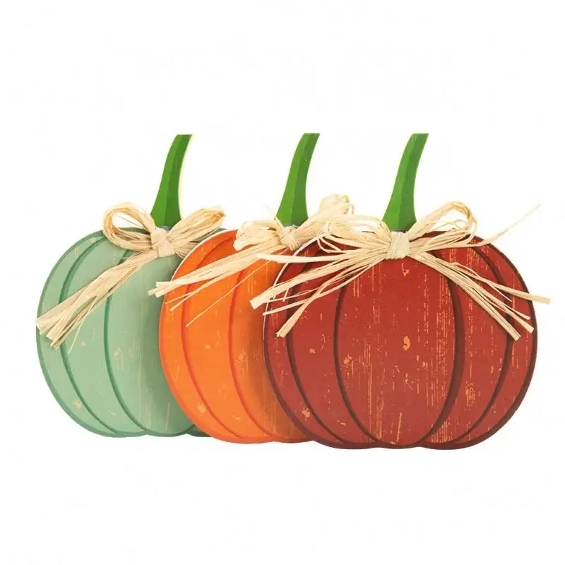 Calabaza de madera para manualidades, recortes sin terminar, adornos de Acción de Gracias de Halloween, letrero de Mesa para el hogar, cosecha, decoraciones de otoño