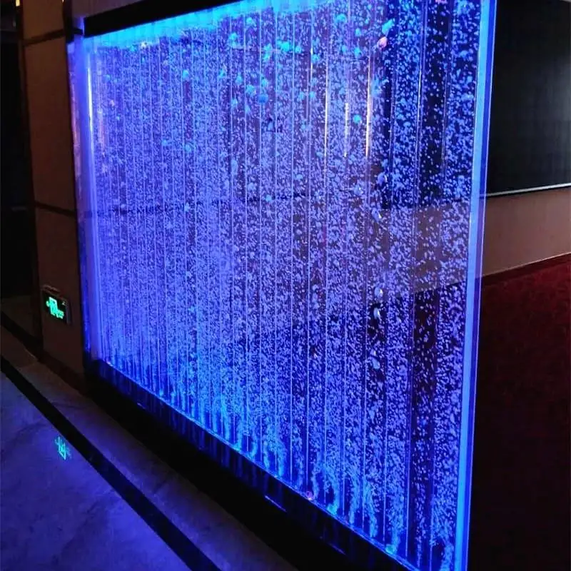 Intérieur décoratif acrylique télécommande led lumière panneau d'eau fontaine bulle mur