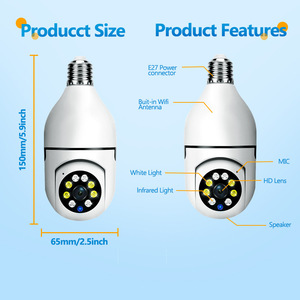 Fotocamera a bulbo a colori 1K Wireless ad alta definizione a doppia luce a 360 gradi per la casa, telecamera per il monitoraggio della rete di Garage all'aperto - Product Image 4