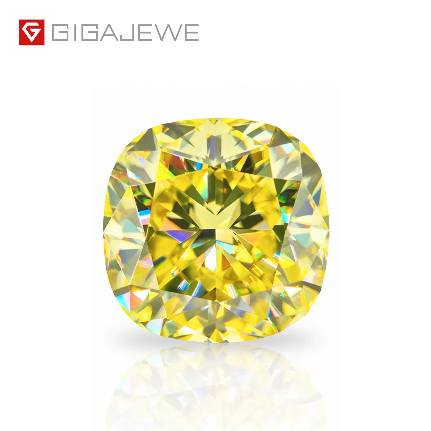 GIGAJEWE 보석 멋진 생생한 노란색 moissanite 다이아몬드 쿠션 컷 moissanite