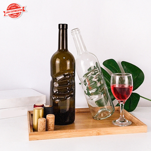 Free Sample Customized Unique 750ml Angel's Hand Glass Bottles for <strong>Red</strong> Wine Vodka Tequila <strong>Whisky</strong>