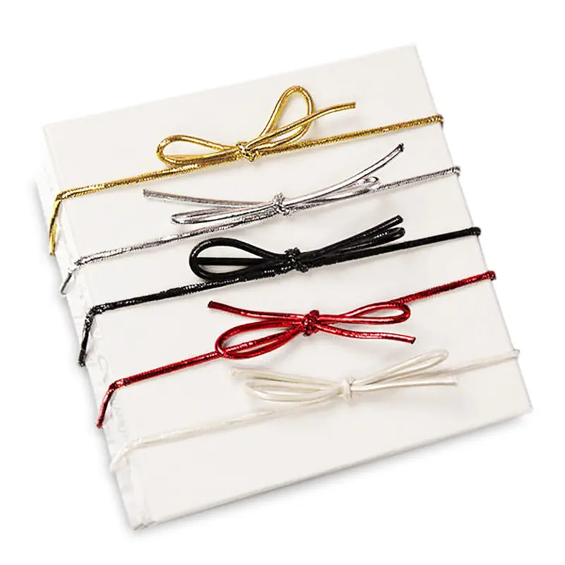 Emas elastis peregangan Loop pre-tie pita busur untuk kotak membungkus kemasan hadiah
