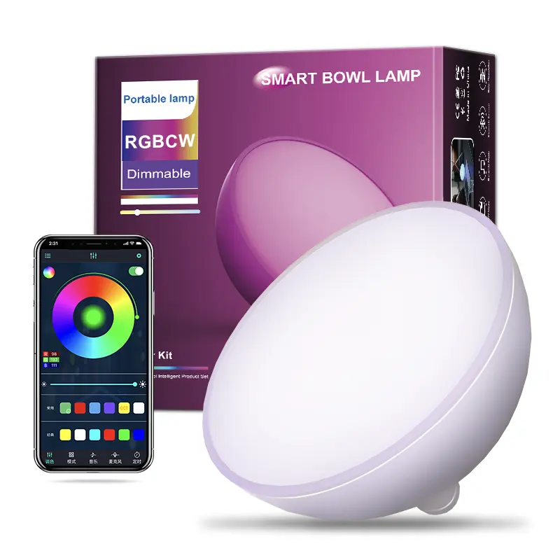 XRIVER nuovo prodotto Smart Night Light Round Bowl Shape Mood Magic Ambience Lights luce da tavolo con Wifi Tuya App