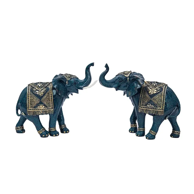 Kapalı dekor reçine el sanatları fil figürleri ev dekorasyon hayvan heykel