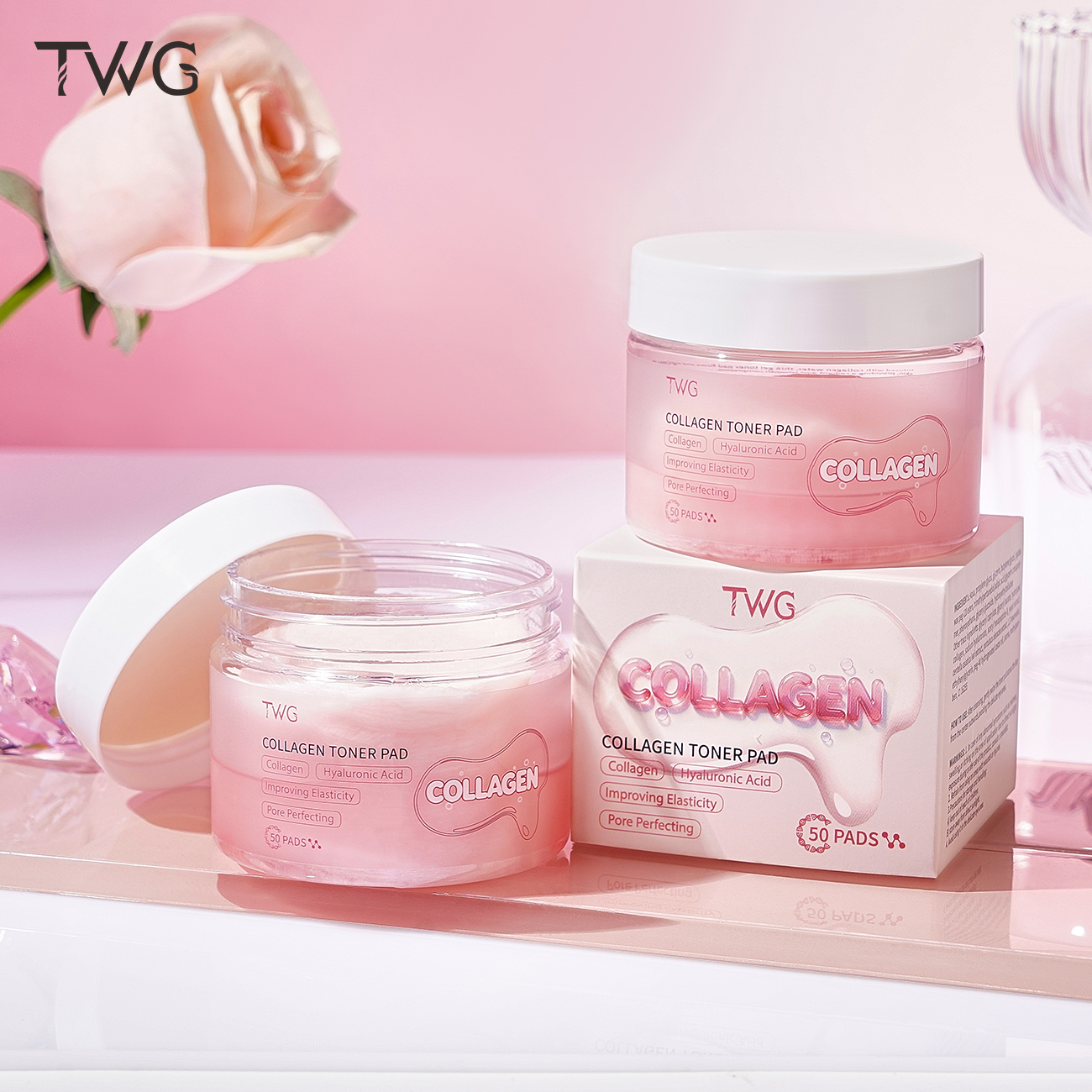 0043 TWG Dischetti Tonici Viso al Collagene 2ml*50 dischetti
