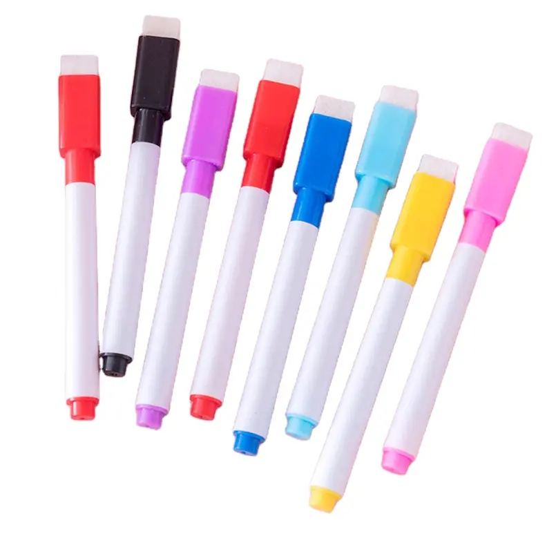 JW22 रंगीन मिटाने योग्य व्हाइटबोर्ड मार्कर पेन चुंबकीय व्हाइट बोर्ड इरेज़र के साथ ड्राई इरेज़ मार्कर