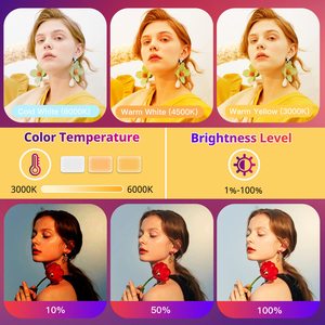 RGB Photography Video Lighting Studio <strong>Lights</strong> with Adjustable Tripod Stand for Video Recording Live Streaming Make up Vlogging - Product Image 4