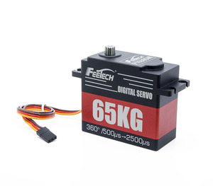 FEETECH FT6365M 12V High Torque 63kg Steel Gear CNC Shell RC Servo Motor 0-360 Degree Rotation for 1/5 1/8 Racing Cars