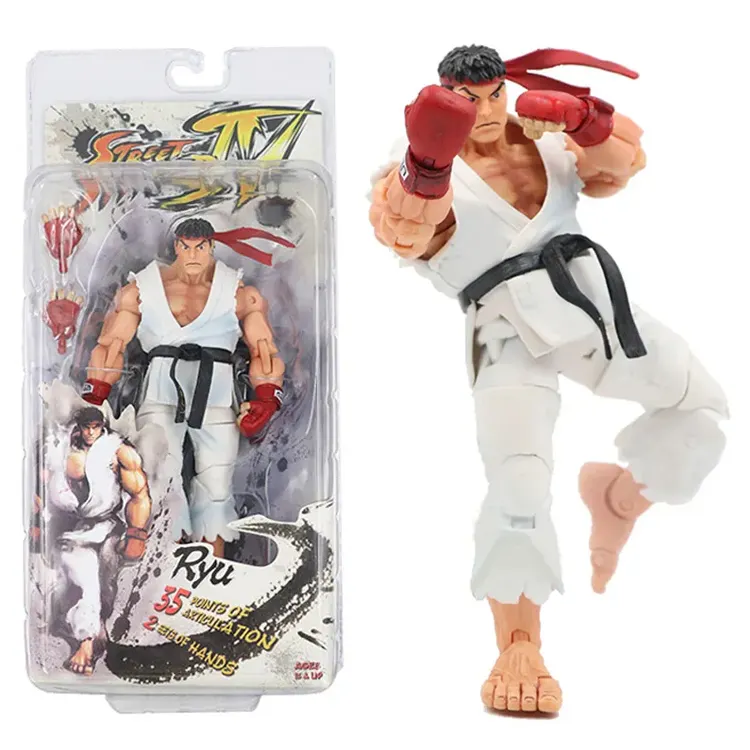 NECA Street Fighter II Ryu Action Figure Chun Li Gouki Guile Figurines Films Cartoon Figuarts Ryu