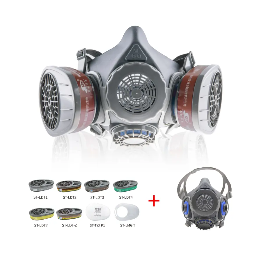 CNSTRONG פנים מסכת לשימוש חוזר חצי פנים כפול respirator תרסיס צבע מסכת גז מסיכת