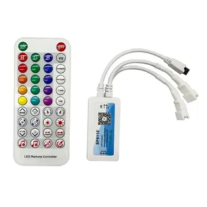 WS2812 WS2811 WS2812B светодиодный контроллер SP611E музыкальный синий зуб приложение + IR 38 клавиш пульт дистанционного управления Встроенный микрофон 5V-24V - Product Image 4