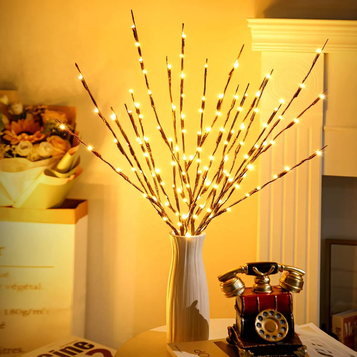 Heißer Verkauf 20 leds Tree Willow Twig Light Branch String Lampe für Weihnachten Hochzeit Batterie Powered For Home Decoration