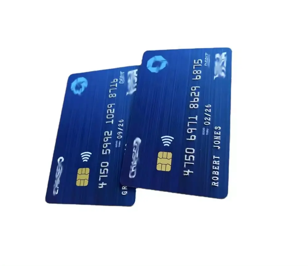 Banque en plastique Puce factice Carte de crédit intelligente en PVC noir à bande magnétique Carte cadeau Carte de visite