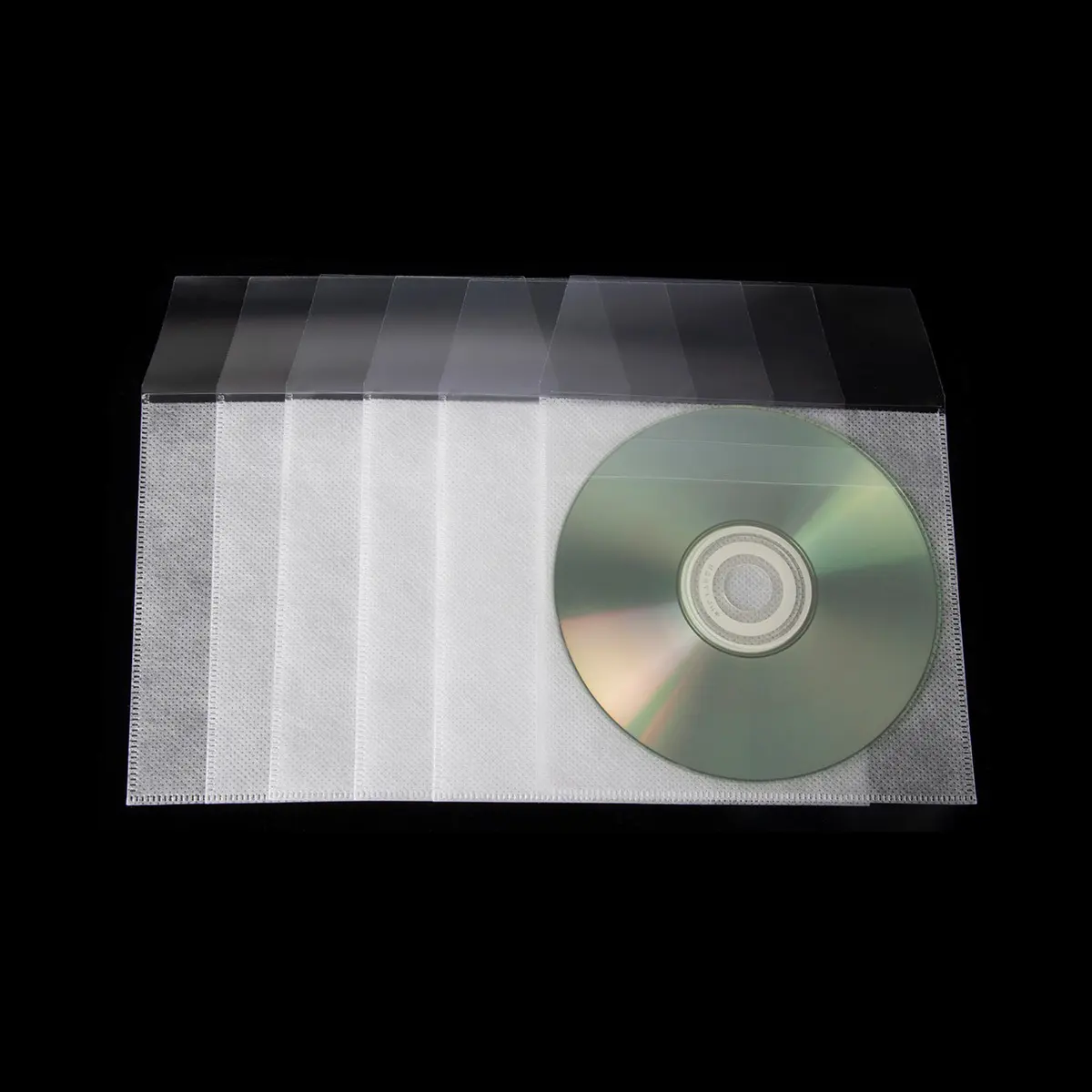 Sac CD scellé par tissu non tissé avec le disque DVD de la prise 2 d'aileron