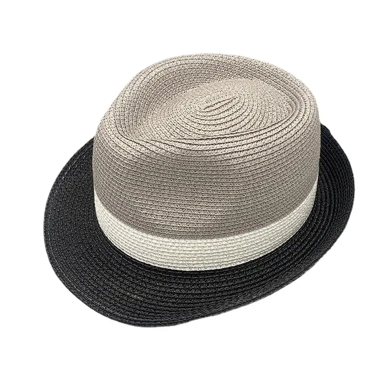 Sombrero Fedora de paja para hombre y mujer, sombrero de Panamá, sombrero de paja, sombrero de Sol de ala corta