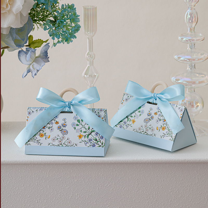 Blue + ribbon + wooden ring
