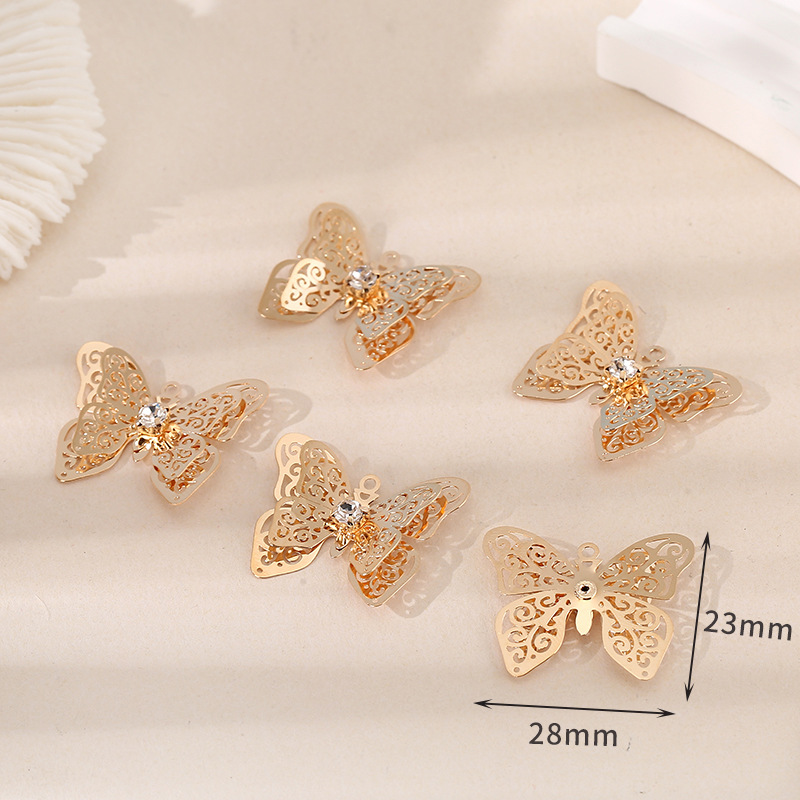 Style 3 : Design papillon double épaisseur, 23*28mm