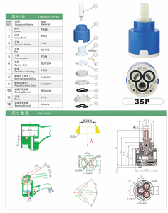 Chất Lượng Cao Phòng Tắm Hiện Đại 35 Phẳng Góc Gốm Kín Nhựa Lõi Van Áp Lực Cao Dễ Dàng Làm Sạch Vòi Nước Hộp Mực Vòi Nước - Product Image 5